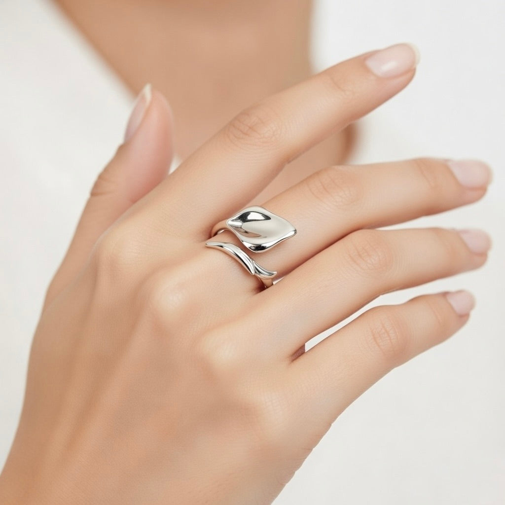Sterling Silver 925 Calla Lily Wrap Ring Adjustable Sizes "Callista"