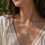 Sterling Silver 925 Cross Pendant "Lace"