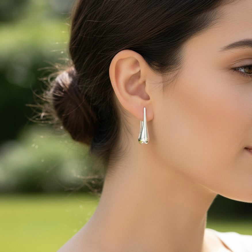 Sterling Silver 925 Teardrop Earrings “Silver Rain”
