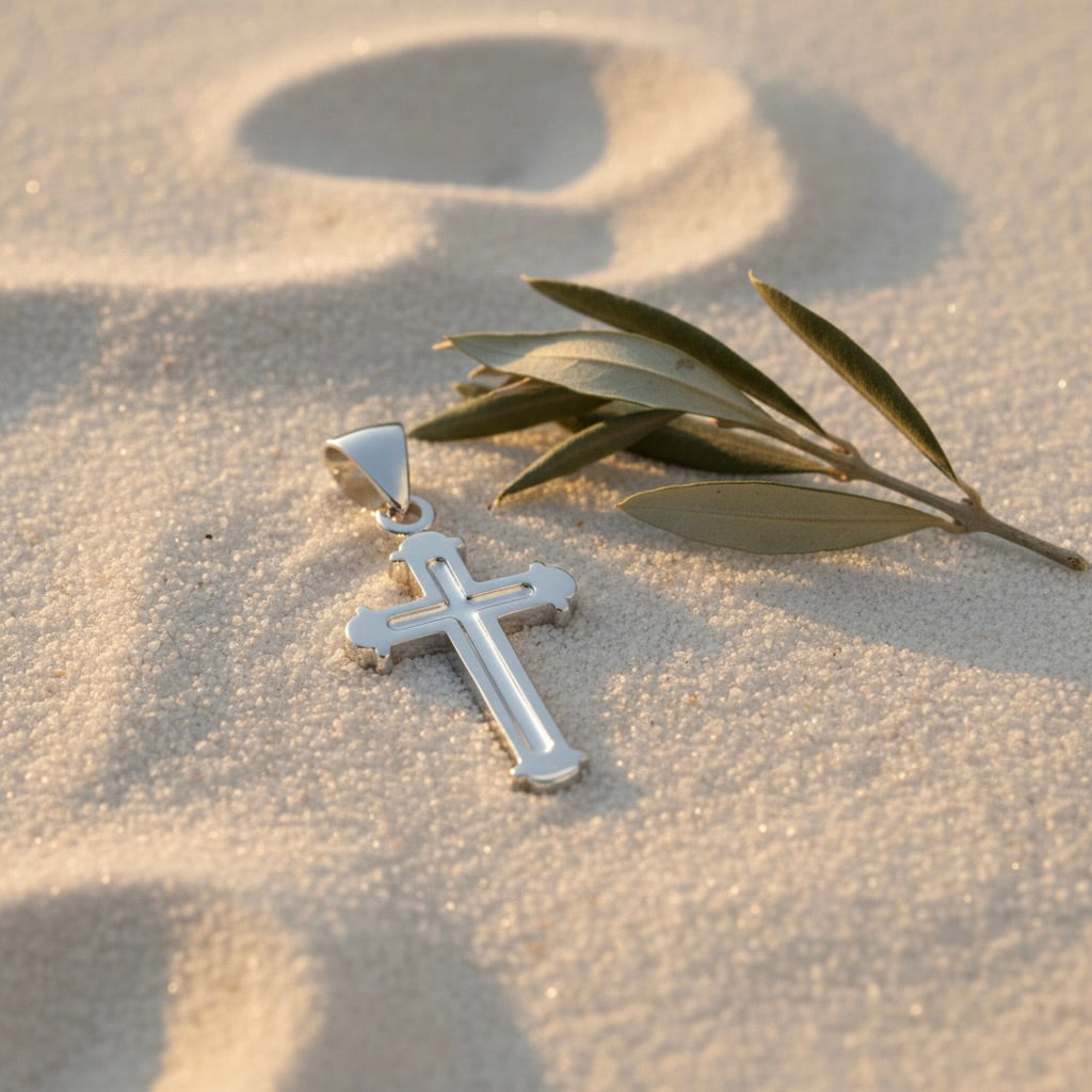 Sterling Silver 925 Petite Cross Pendant "Fidele"