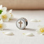 Sterling Silver 925 Cross Bracelet Bead Charm “Faith & Light”