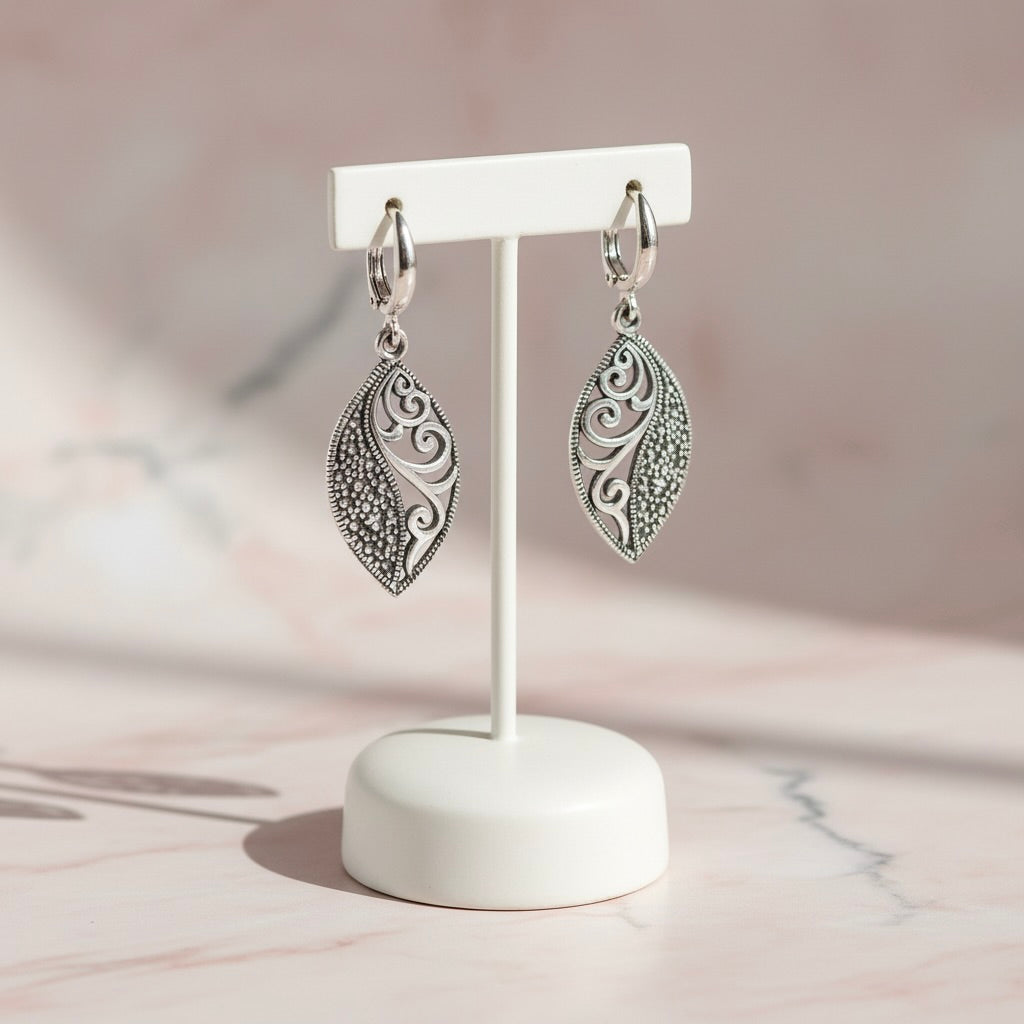 Sterling Silver 925 Dangle Earrings "Gatsby"