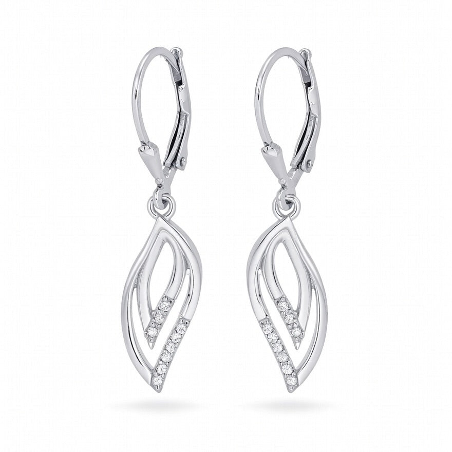 Sterling Silver 925 Drop CZ Earrings "Carla"