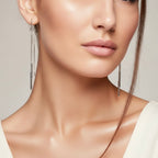 Sterling Silver 925 Minimalist Threader Chain Earrings "Parallel"