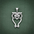 Sterling Silver 925 Owl CZ Pendant “Wise Eyes”
