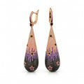 Sterling Silver 925 Rose Gold Plated Multicolour CZ Drop Earrings “Midnight Galaxy”
