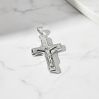 Sterling Silver 925 Cross Crucifix Pendant "Son of God"
