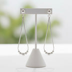Sterling Silver 925 Bead Drop Dangle Stud Earrings "Cascade"