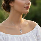 Sterling Silver 925 Single Angel Wing Pendant "Feather"