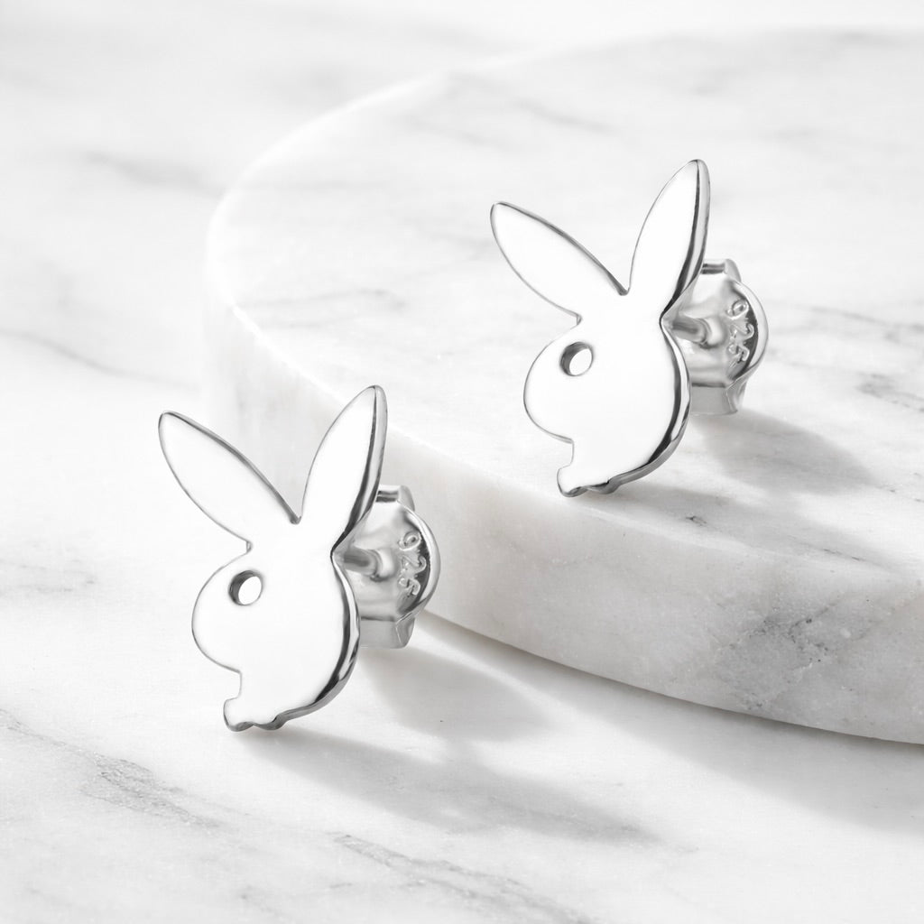 Sterling Silver 925 Bunny Stud Earrings “Cheeky Jack”