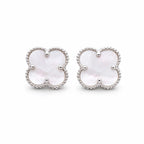 Sterling Silver 925 Clover Stud Earrings “Luminous”