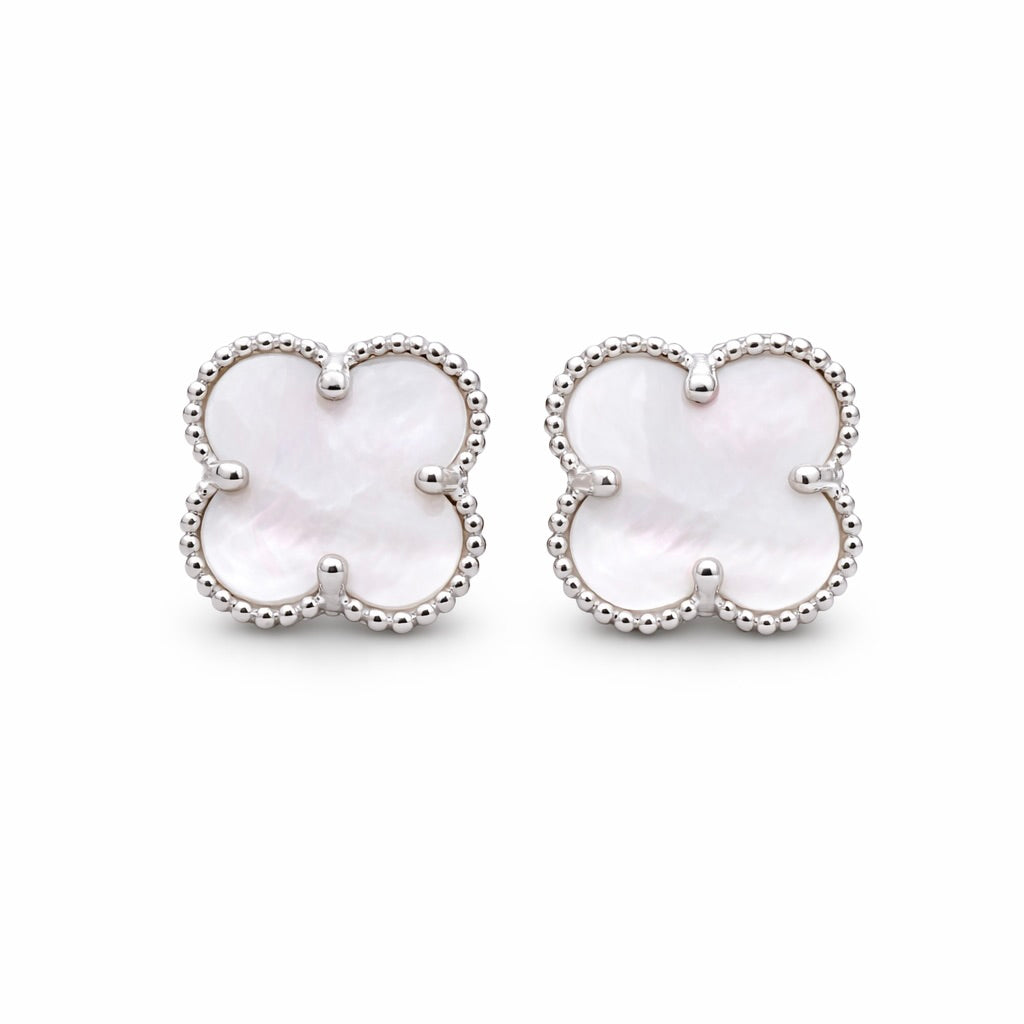 Sterling Silver 925 Clover Stud Earrings “Luminous”