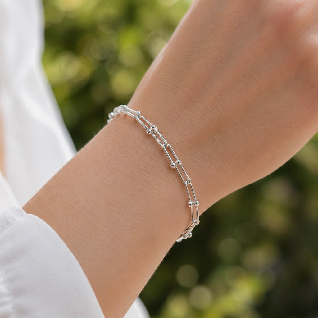 Armband aus Sterlingsilber 925 mit Gliederkette „The U“