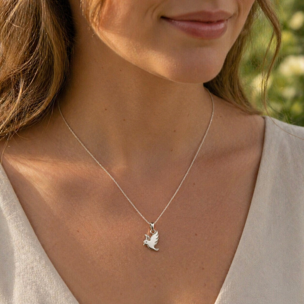Sterling Silver 925 Dove Pendant “Peaceful Spirit”
