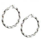 Sterling Silver 925 Twisted Hoop Earrings "Eira"
