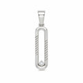 Sterling Silver 925 Rectangular Open CZ Pendant "Linea"