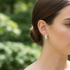 Sterling Silver 925 Teardrop Stud Earrings "Pebble"