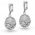 Sterling Silver 925 Round Drop Oxidised Earrings “Thunder Storm”