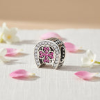 Sterling Silver 925 Horseshoe CZ Bracelet Bead Charm “Lucky Clover”