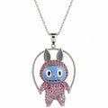 Sterling Silver 925 Labubu CZ Necklace Pendant "Luna"