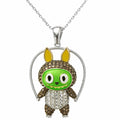 Sterling Silver 925 Labubu Necklace Pendant "Gwen"