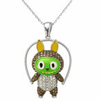 Sterling Silver 925 Labubu Necklace Pendant "Gwen"