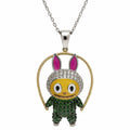 Sterling Silver 925 Labubu CZ Necklace Pendant "Bianka"