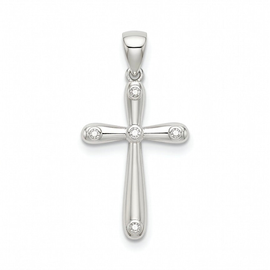Sterling Silver 925 Cross CZ Pendant "Gemma"