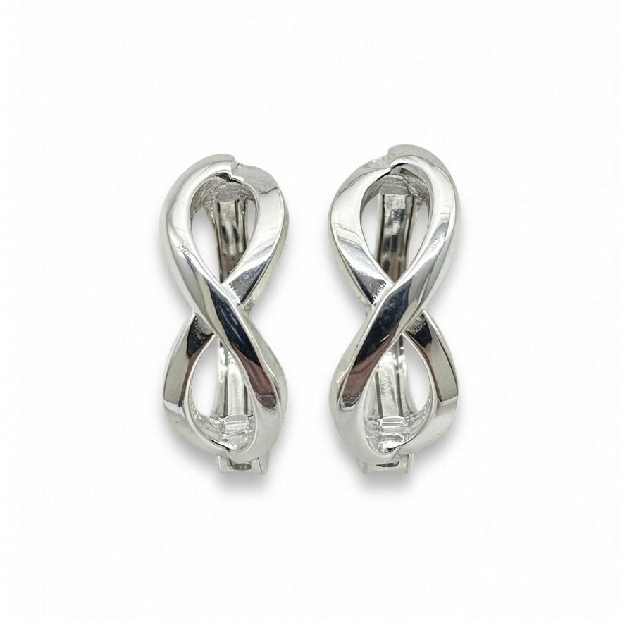 Sterling Silver 925 Infinity Symbol Hoop Earrings "Eterna"