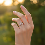 Sterling Silver 925 CZ Half Nail Adjustable Open Ring "L'ouvert"