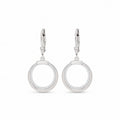 Sterling Silver 925 CZ Open Hoop Drop Earrings "Loran"