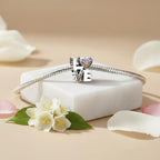 Sterling Silver 925 Pavé Bracelet Bead Charm “LOVE”
