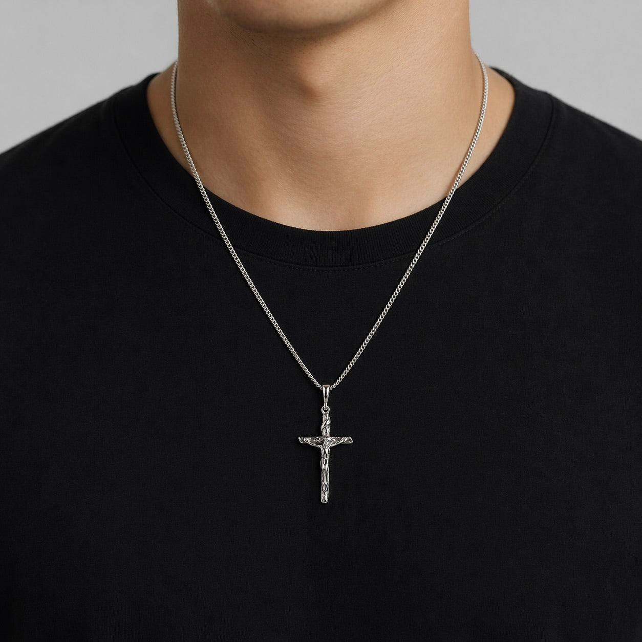 Sterling Silver 925 Cross Crucifix Pendant "Messiah"