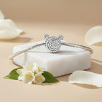 Sterling Silver 925 Sparkling Mouse Head Bracelet Charm "Mike"