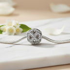 Sterling Silver 925 Sparkling Infinity Bracelet Bead Charm “Endless Shine”