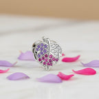 Sterling Silver 925 Sparkling Leaf Bracelet Bead Charm "Spring Blush”