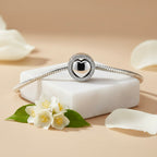 Sterling Silver 925 Sparkling Heart Bracelet Bead Charm “Pure Love”