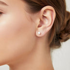 Sterling Silver 925 Pearl Stud 7mm Earrings "Luster"