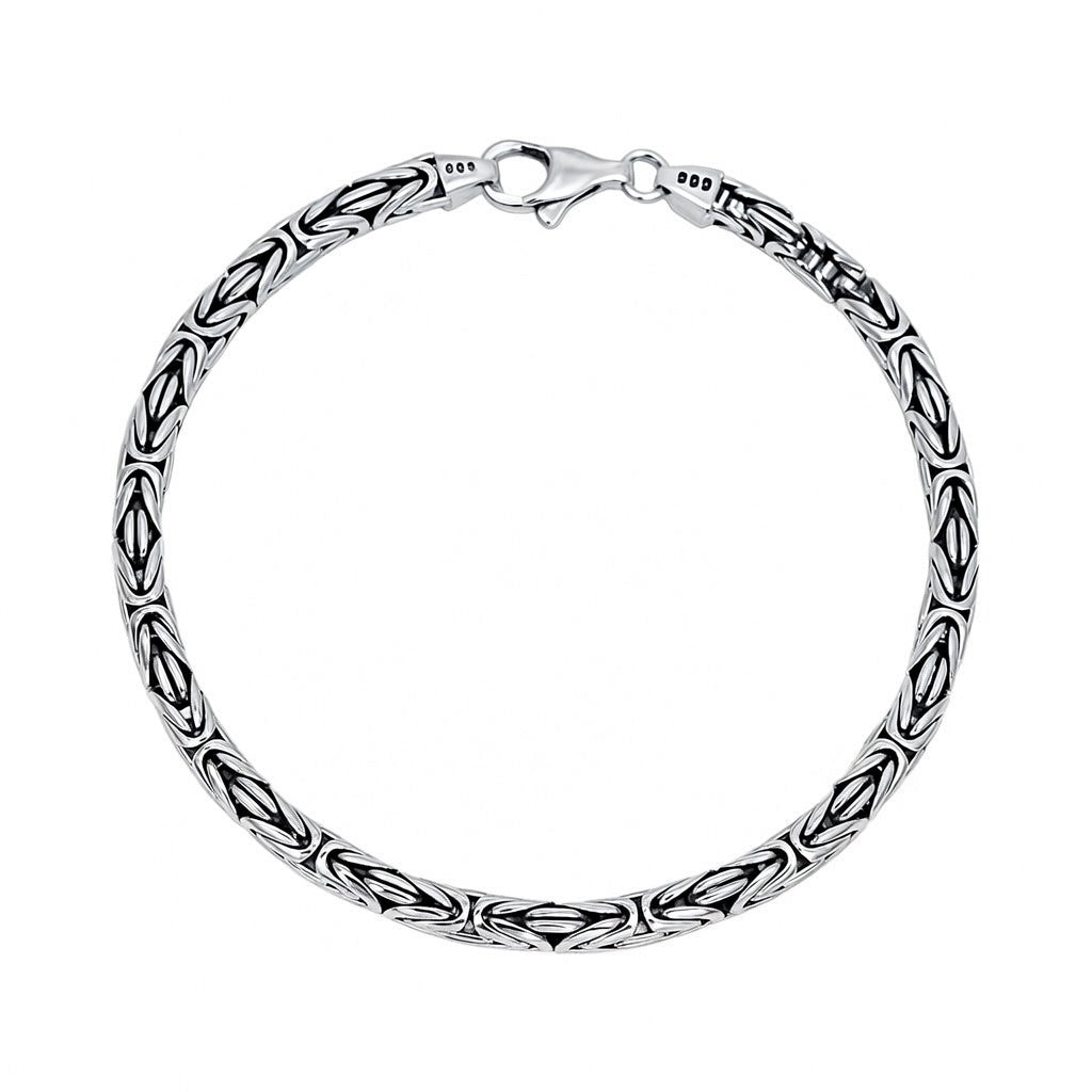 Armband Byzantinerkette 925 Sterling Silber rund "Tara"
