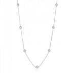 Sterling Silver 925 CZ Station Necklace "Phoebe"