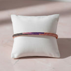 Sterling Silver 925 Rose Gold CZ Bangle Bracelet "Ombre"
