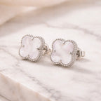 Sterling Silver 925 Clover Stud Earrings “Luminous”