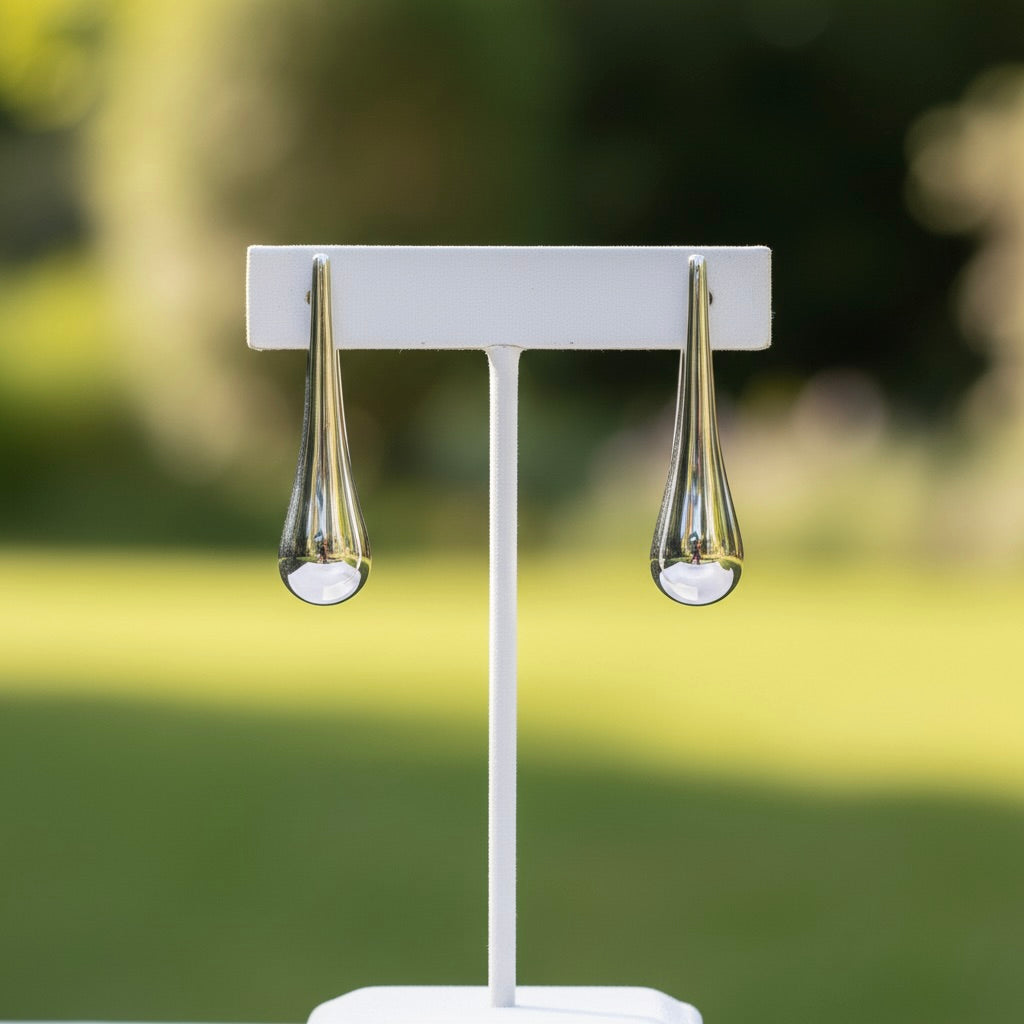 Sterling Silver 925 Teardrop Earrings “Silver Rain”