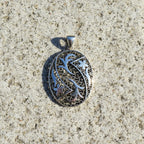 Sterling Silver 925 Oval Pendant “Secret Garden”