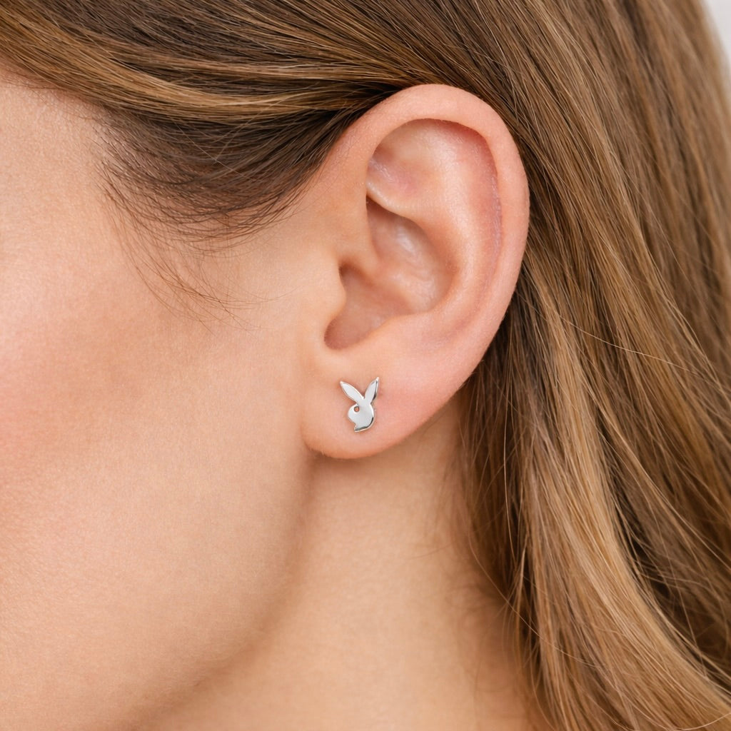 Sterling Silver 925 Bunny Stud Earrings “Cheeky Jack”