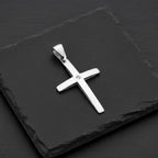 Sterling Silver 925 Cross Minimalist CZ Pendant "North Star"