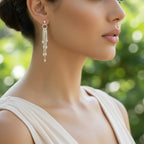 Sterling Silver 925 Dangle Drop Stud Earrings "Tassel"