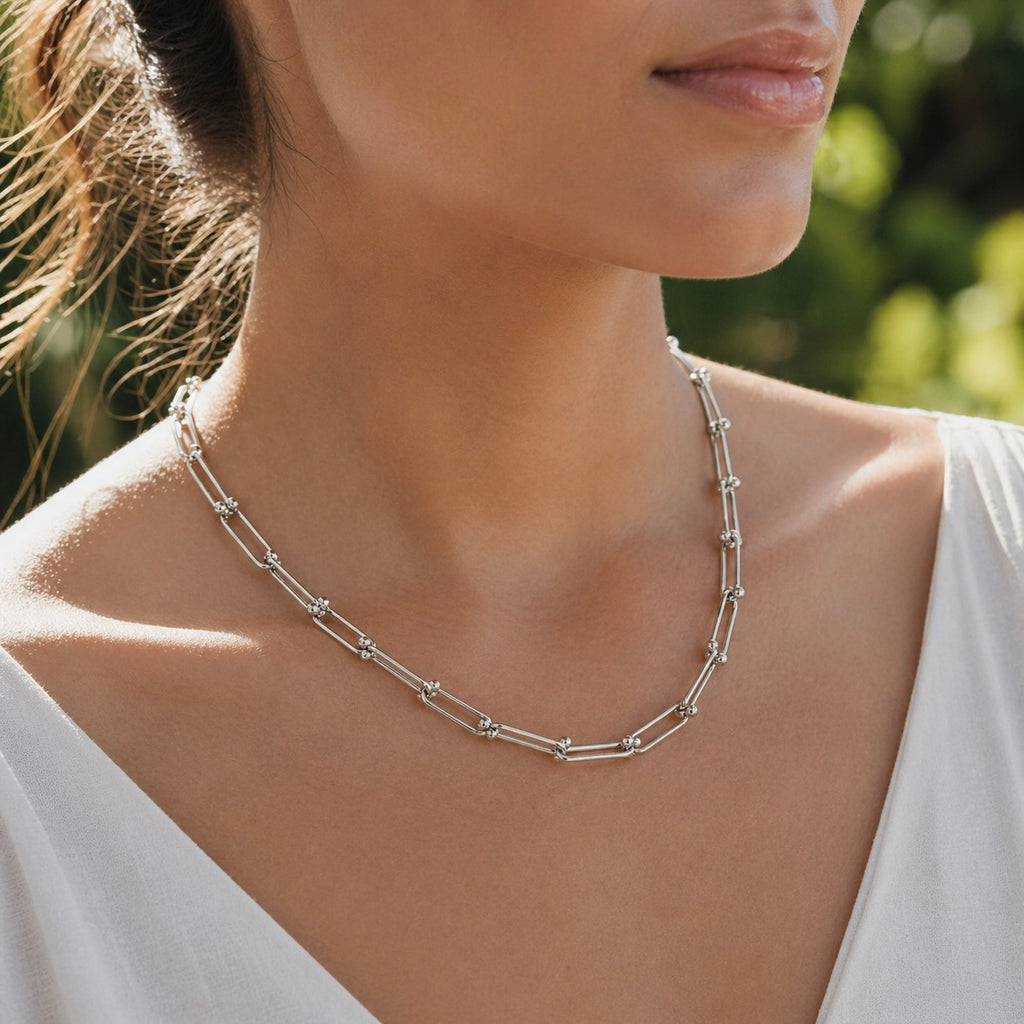 Halskette aus Sterlingsilber 925 mit Kettengliedern „The U“