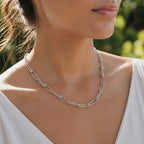 Sterling Silver 925 Chain Link Necklace "The U"