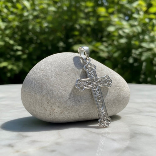 Sterling Silver 925 Cross Pendant "Lace"